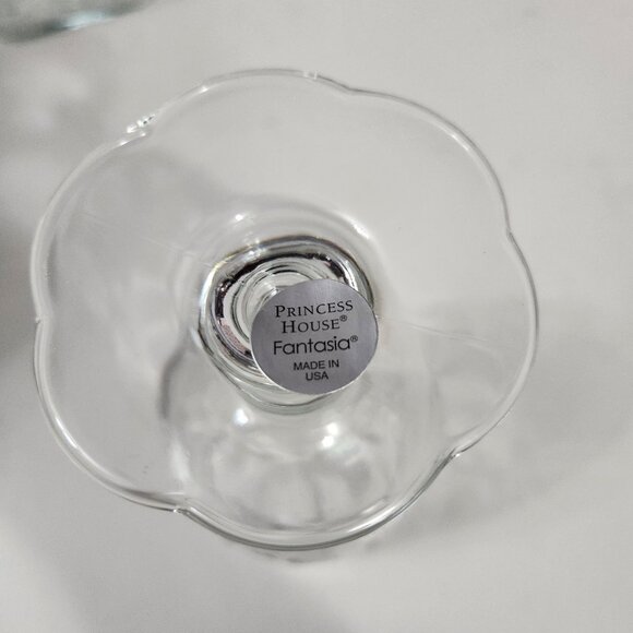 Fantasia Princess House Footed Ice tea glasses with scalloped base box/4 NIB Vtg - Picture 7 of 7
